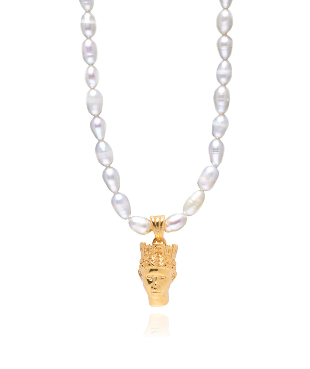 Hermina Athens | Tyche Gold plated Silver Necklace - Pearl