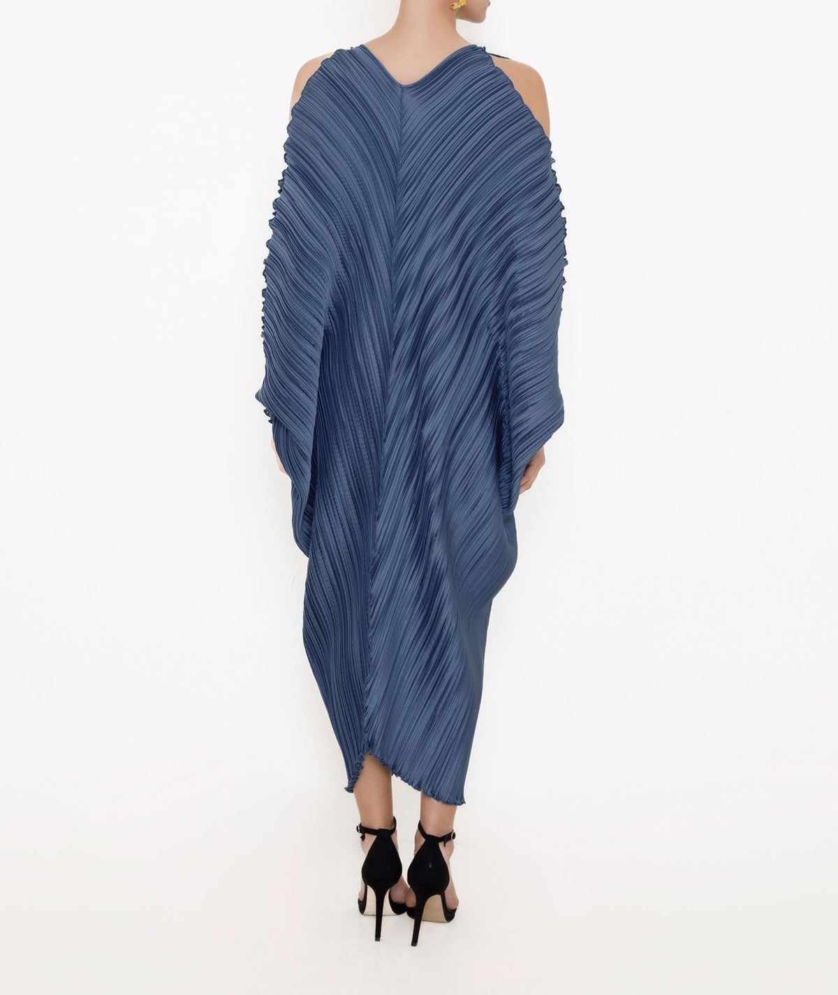 Daphne Valente | Azure blue Clotho pleated kaftan dress