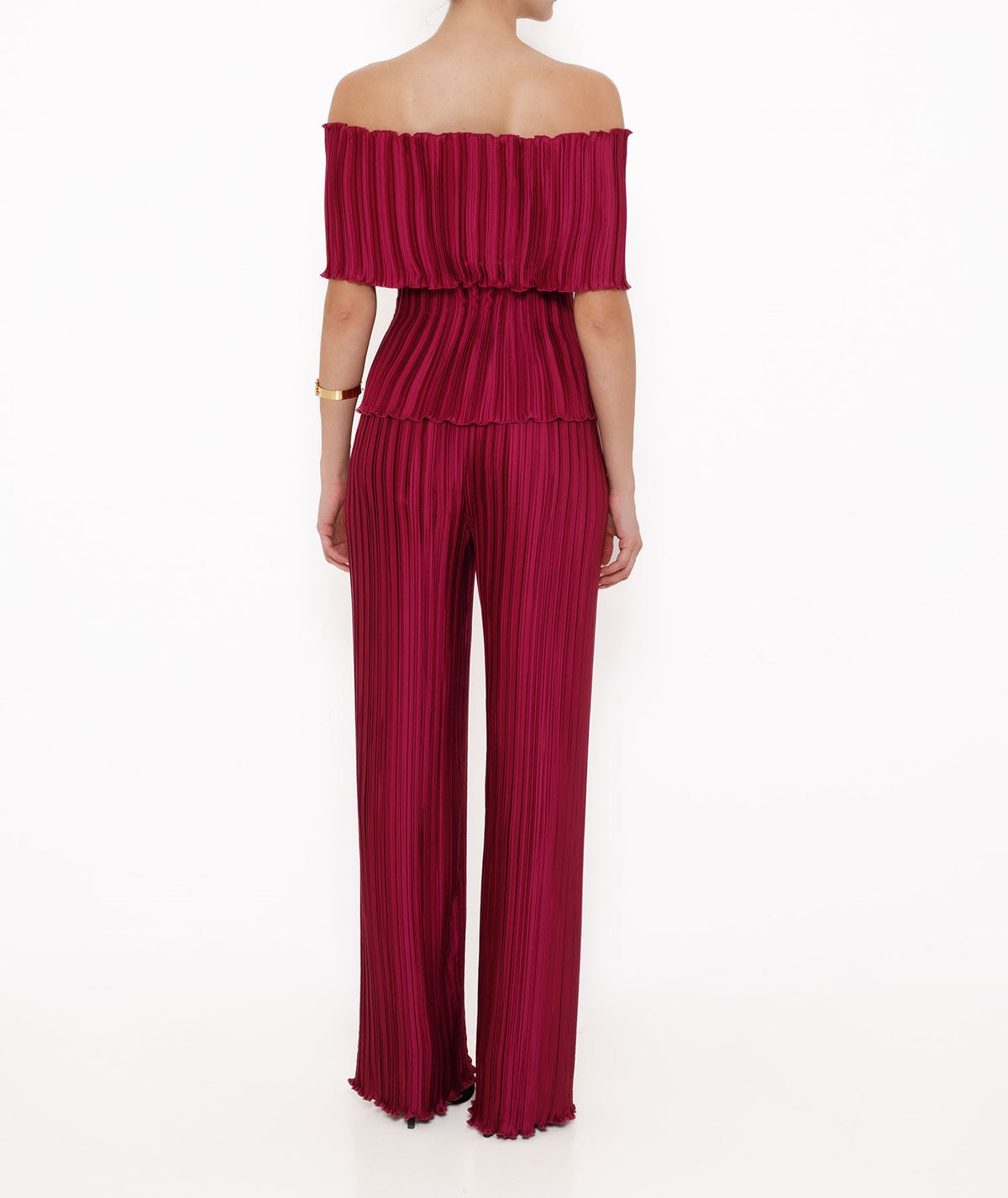 Daphne Valente | Sour cherry Iris pleated trousers