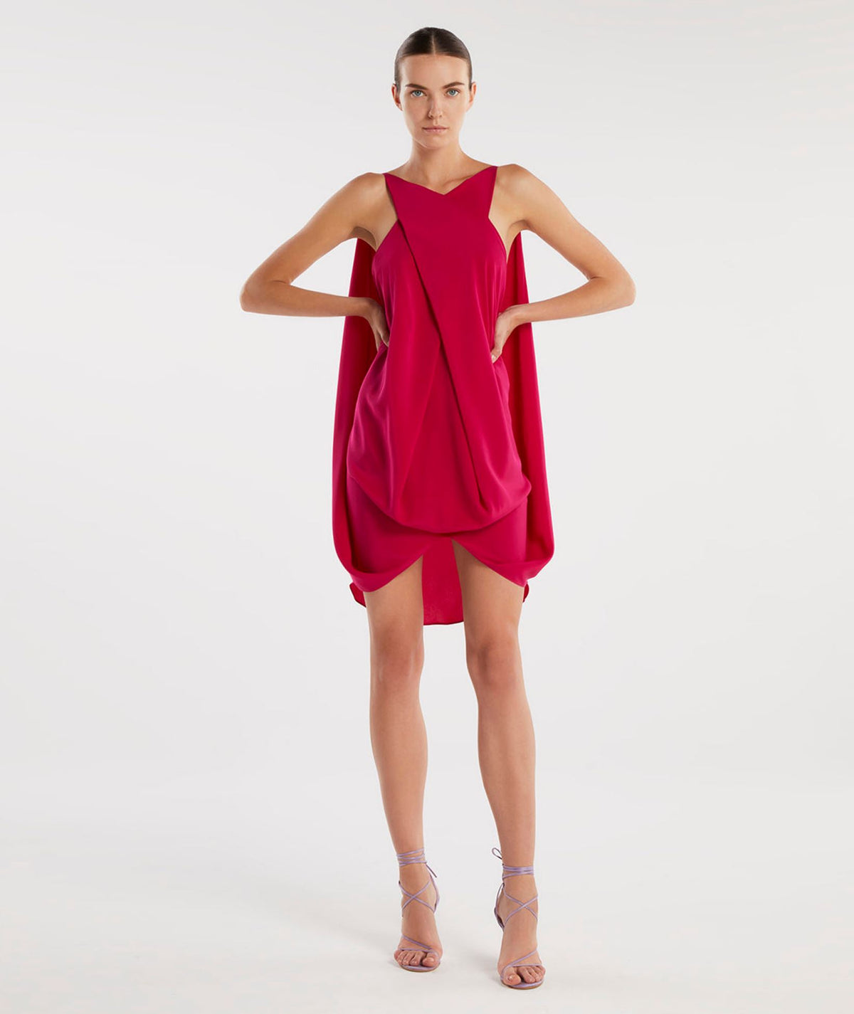 Angelos Bratis | Fuchsia silk Oceanis dress