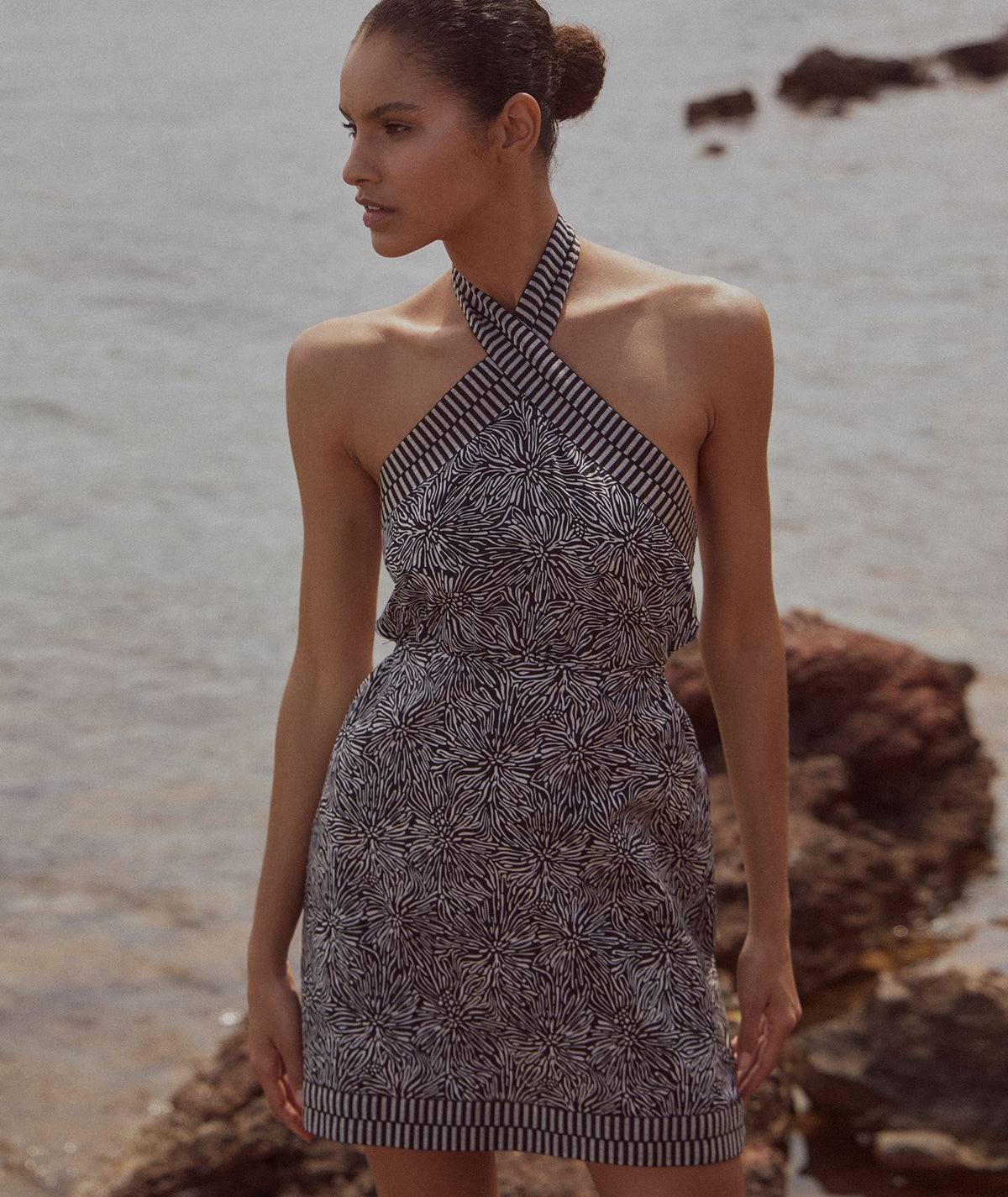 Holyday | Black white Dandellion print Lennie dress