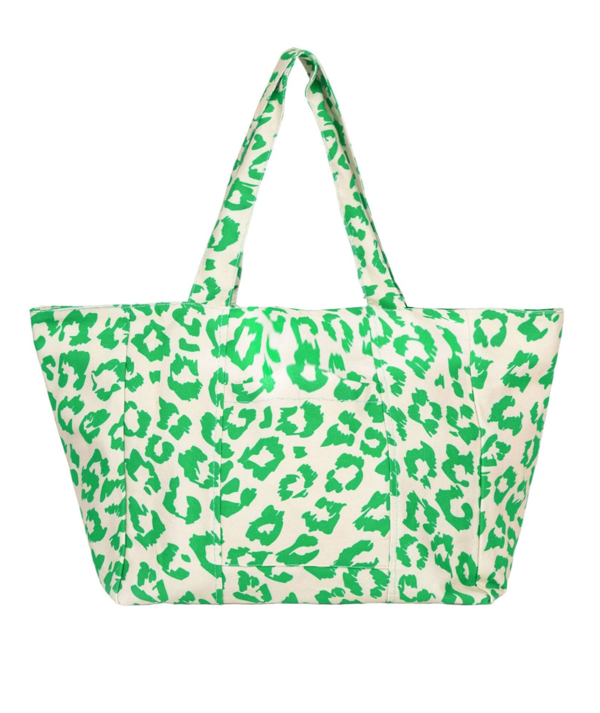 Sun of a Beach | Green printed Leorpard Tote beach bag