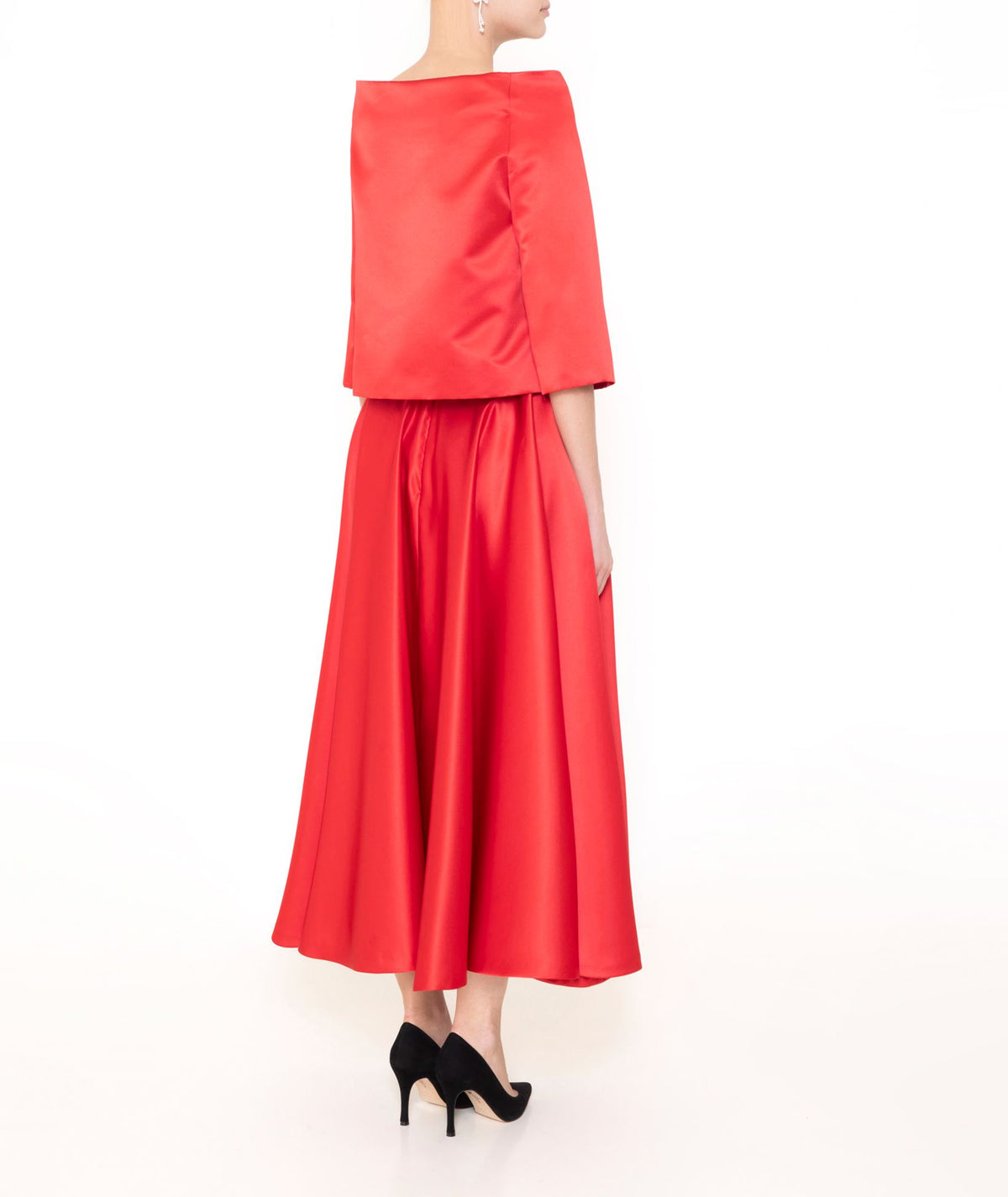 Maison Zoulias | Red rasmir Olga midi skirt