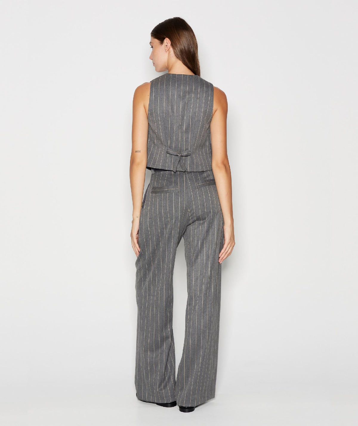 Nadia Rapti | Grey pinstripe Storylines vest
