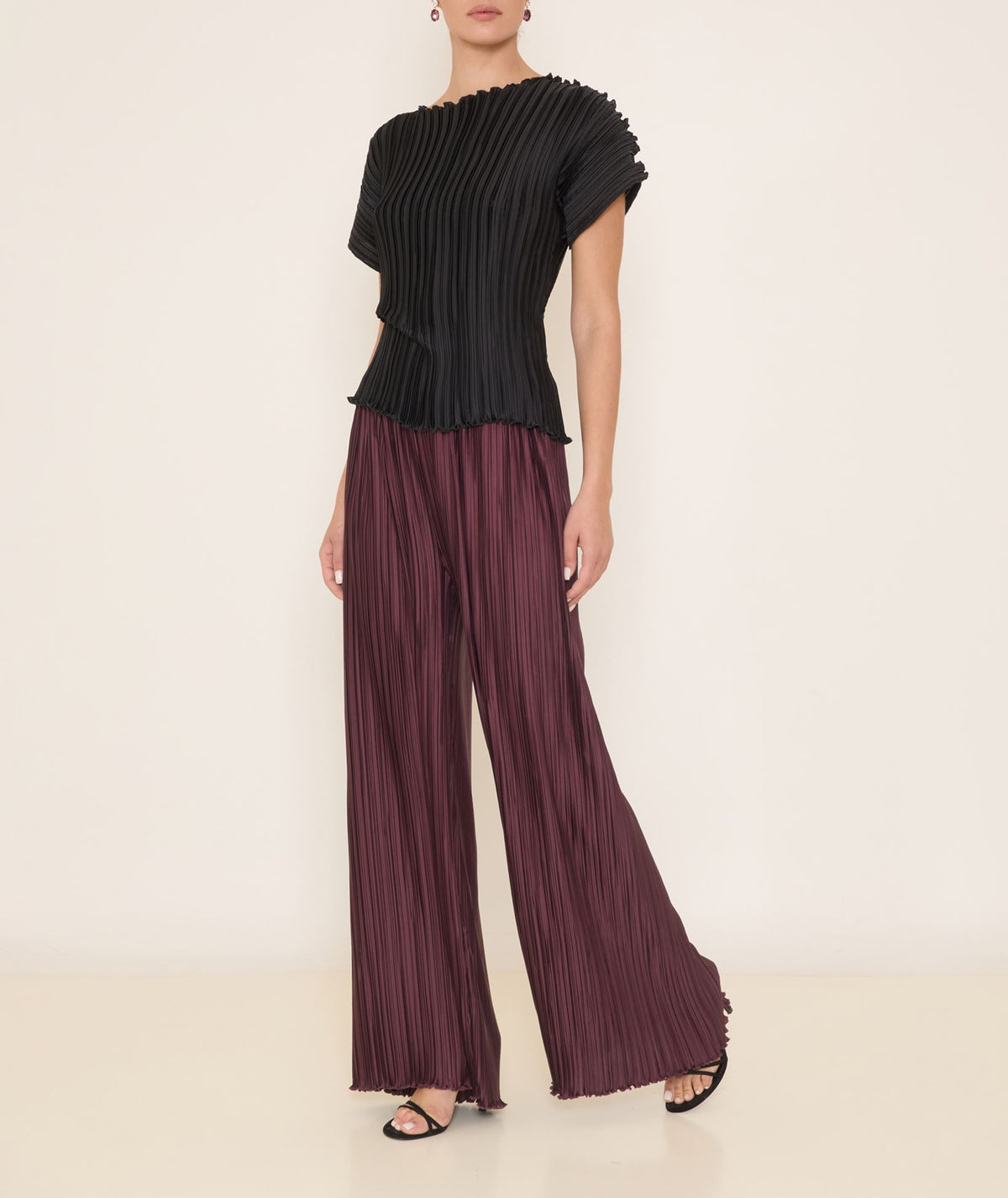 Daphne Valente | Aubergine Zeus pleated pants