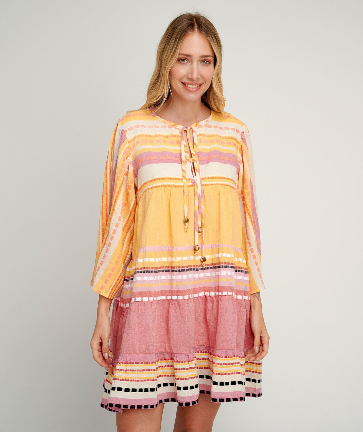 Pearl & Caviar | Multicolor cotton jacquard Alonissos mini dress