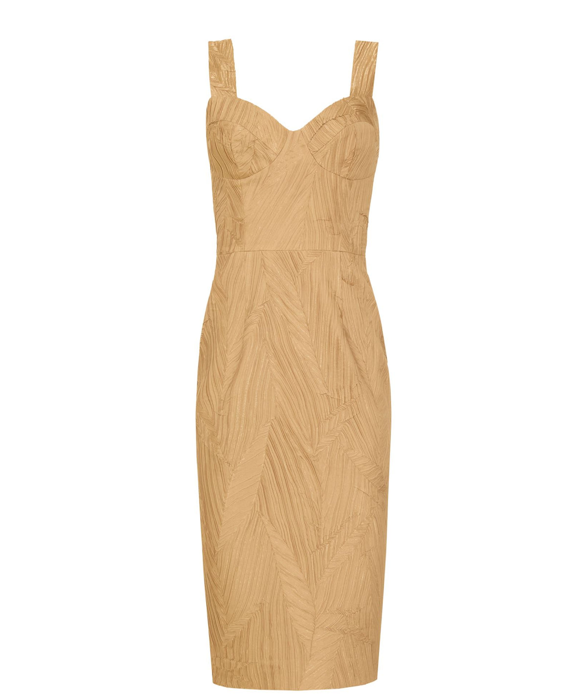 Stelios Koudounaris | Champagne plisse bustier dress