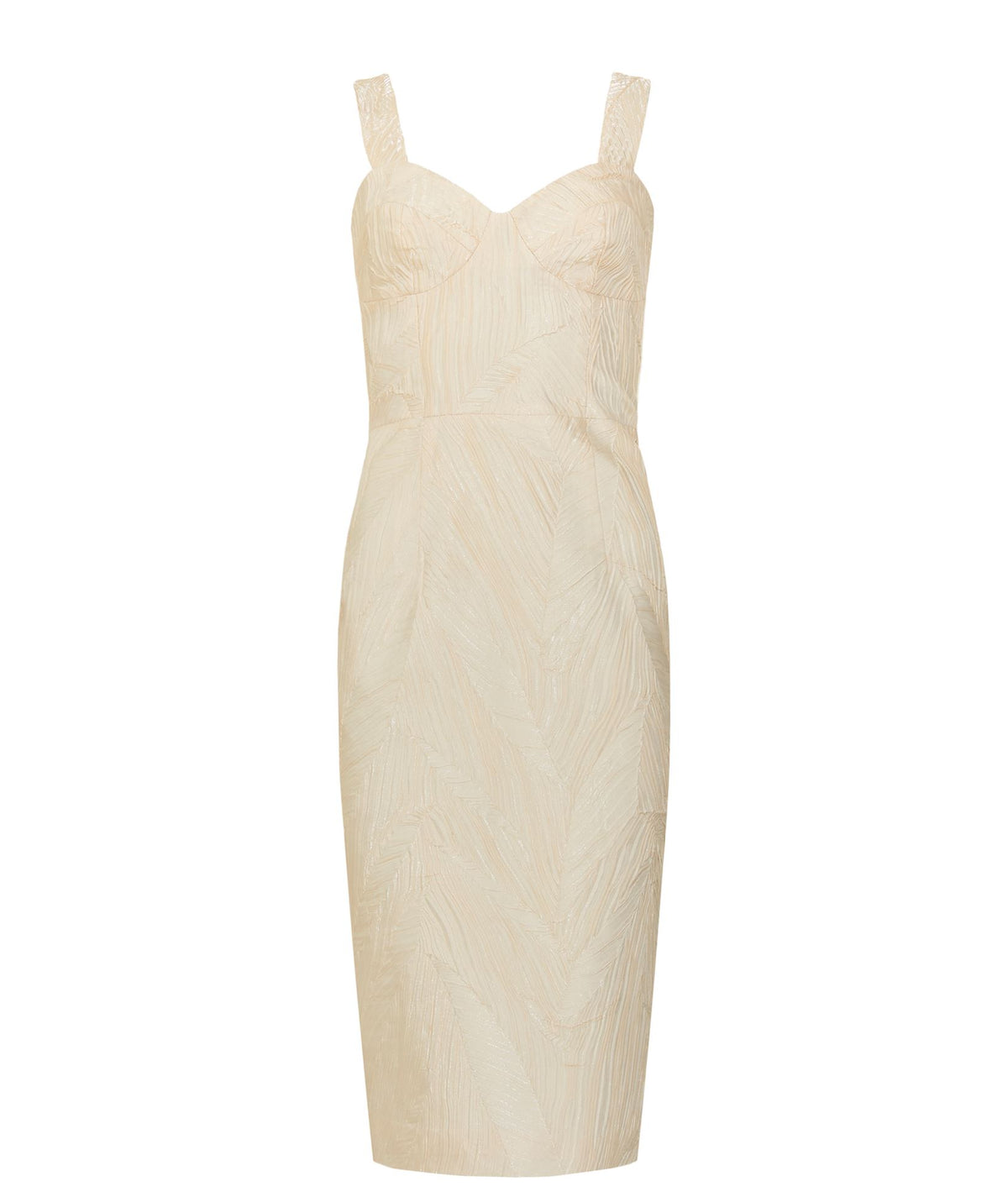 Stelios Koudounaris | Off white plisse bustier dress