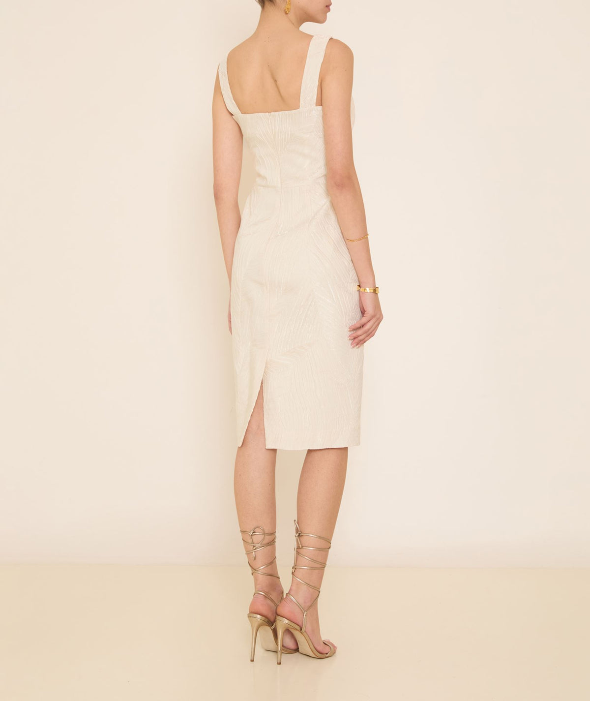 Stelios Koudounaris | Off white plisse bustier dress