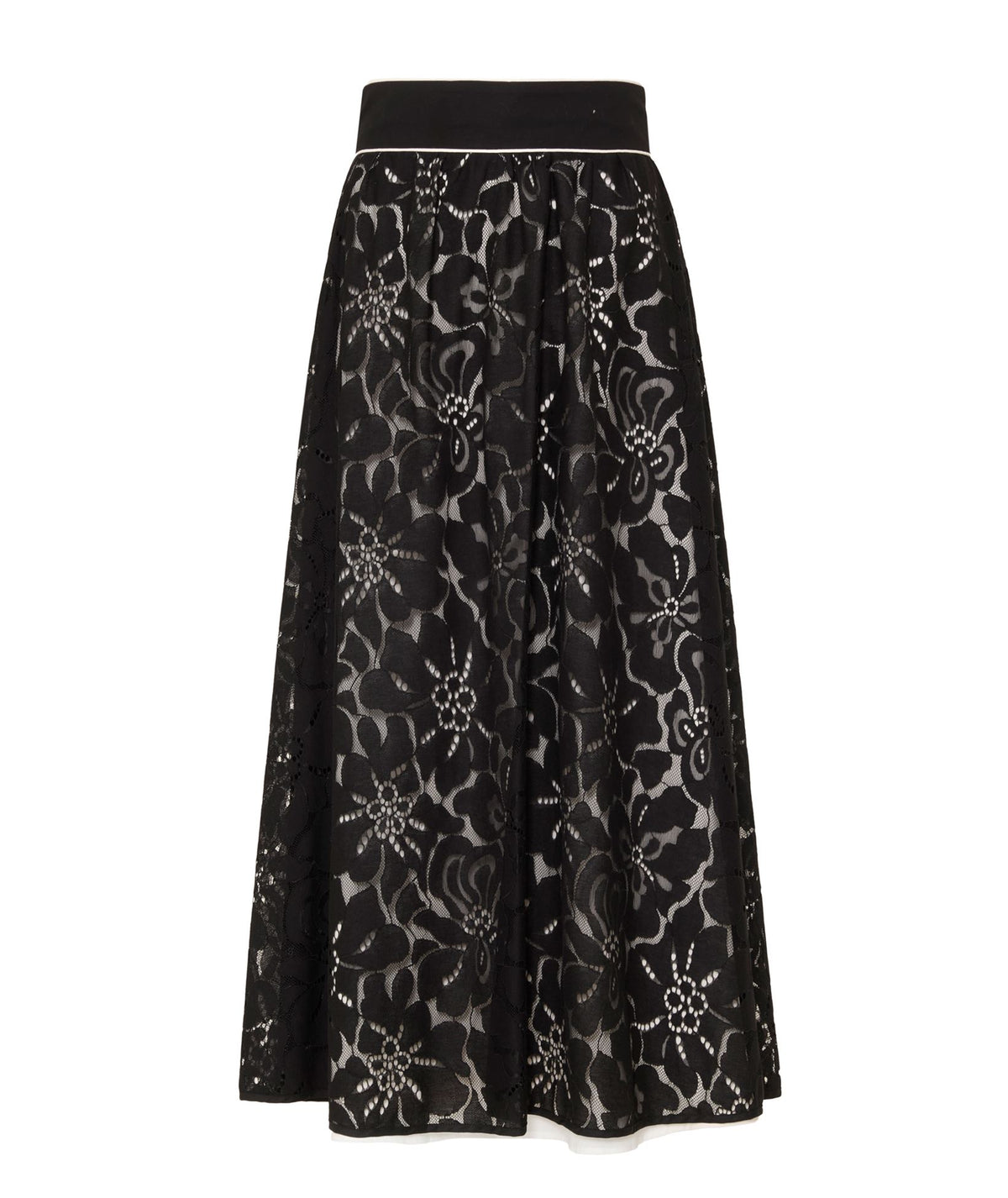 Stelios Koudounaris | Black lace midi skirt