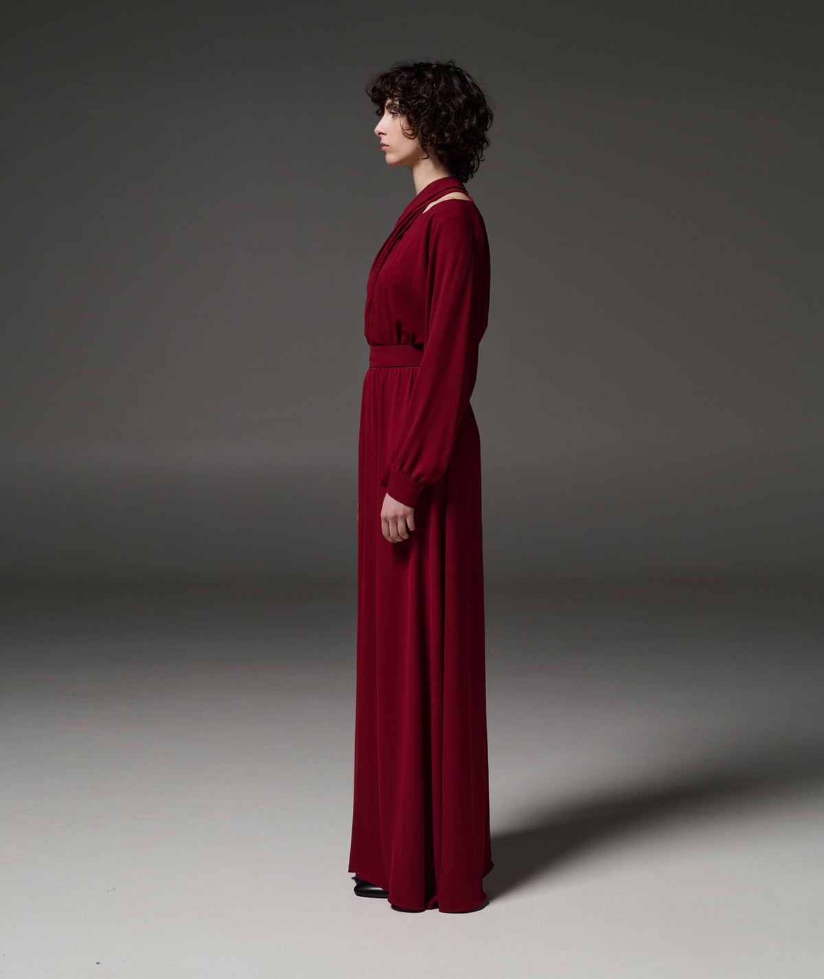 Stelios Koudounaris | Bordeaux crossneck maxi dress