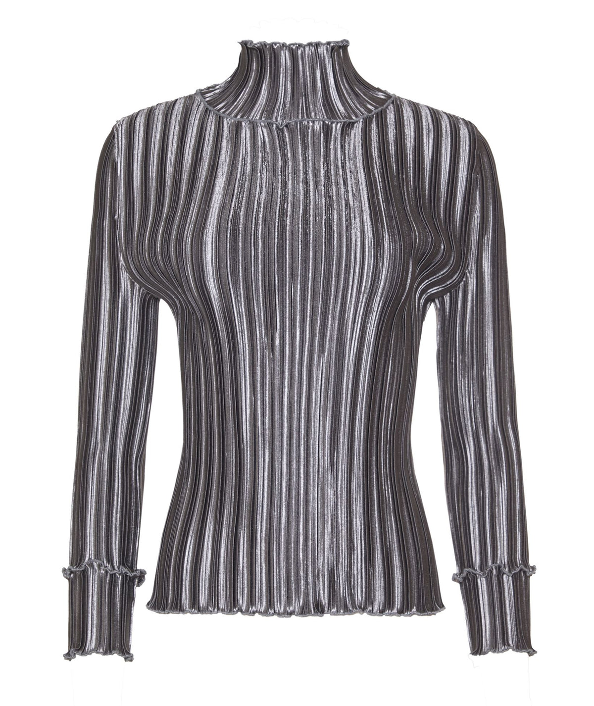 Daphne Valente | Graphite metallic Galaxy pleated top