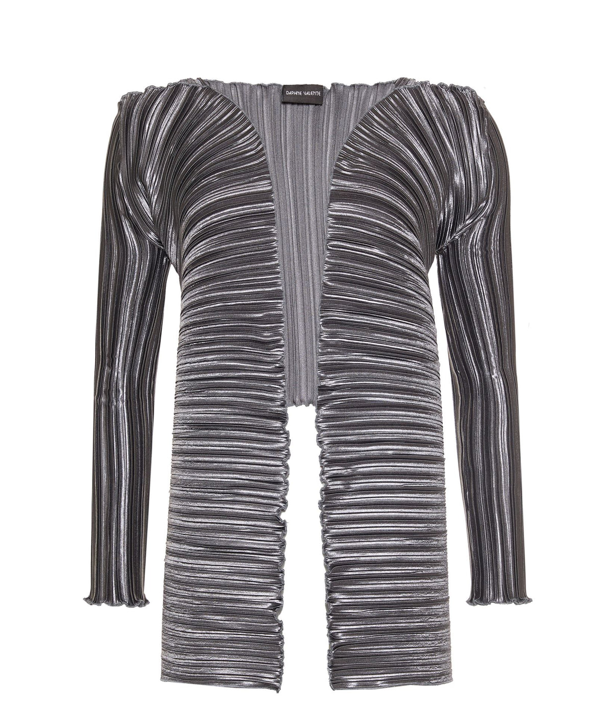 Daphne Valente | Graphite metallic Rhoe pleated bolero