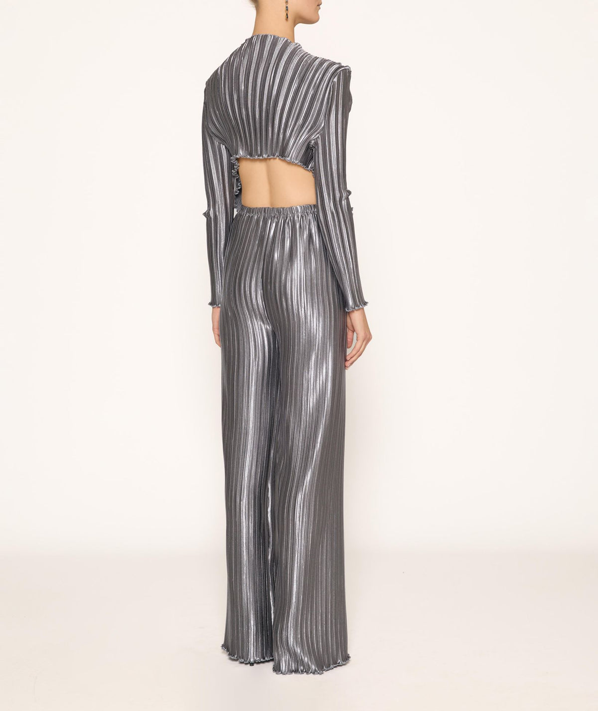 Daphne Valente | Graphite metallic Rhoe pleated bolero