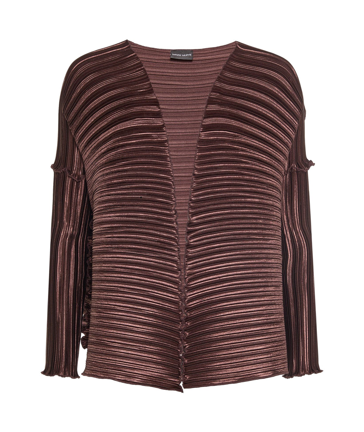 Daphne Valente | Marron metallic Symbol pleated jacket