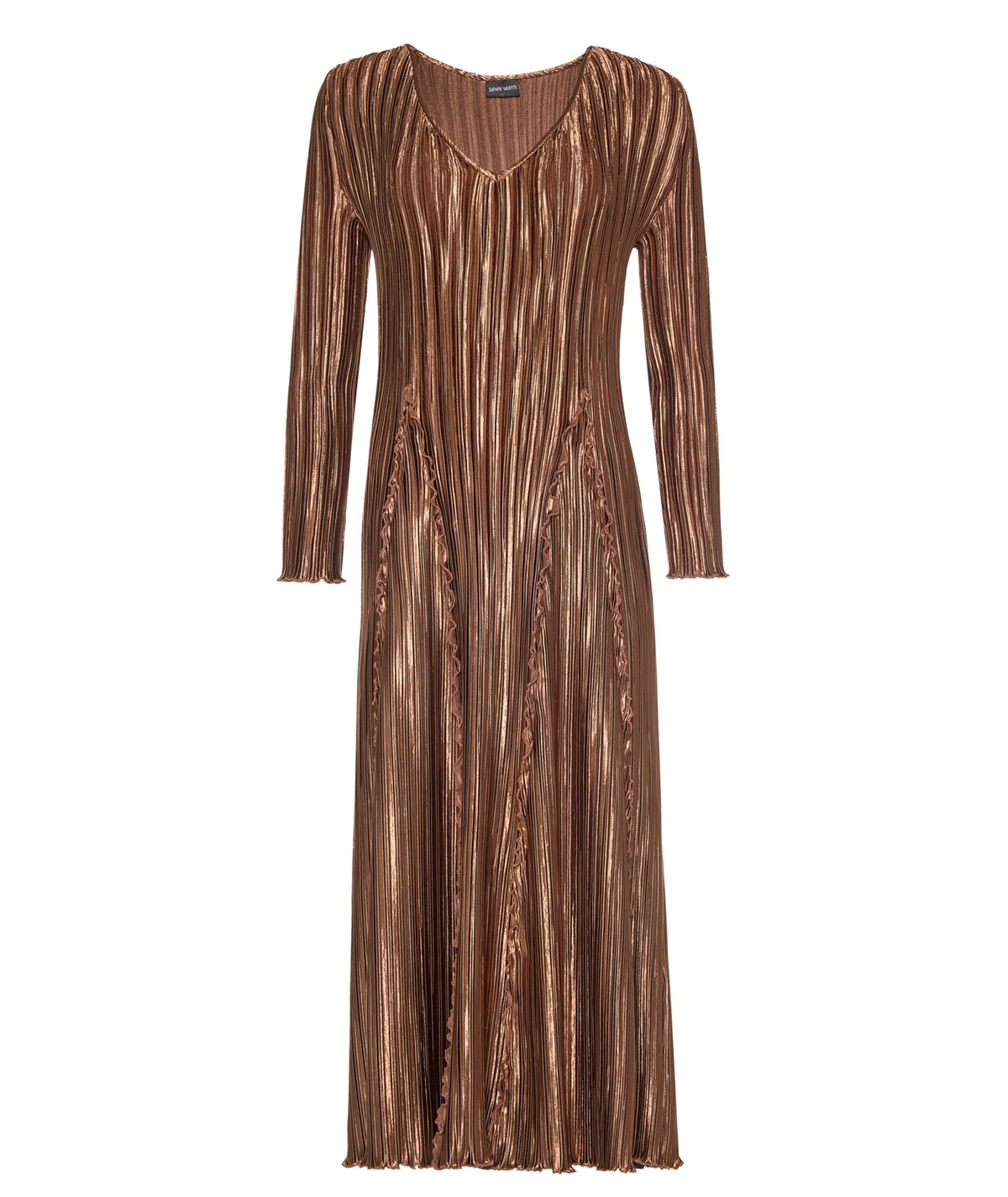 Daphne Valente | Bronze metallic Nostalgia pleated dress