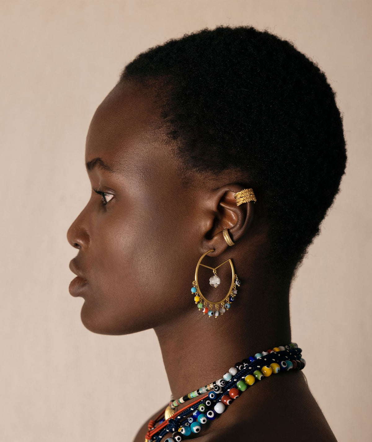 Antonia Karra | Ftou Sou gold-plated silver earrings - multicolor