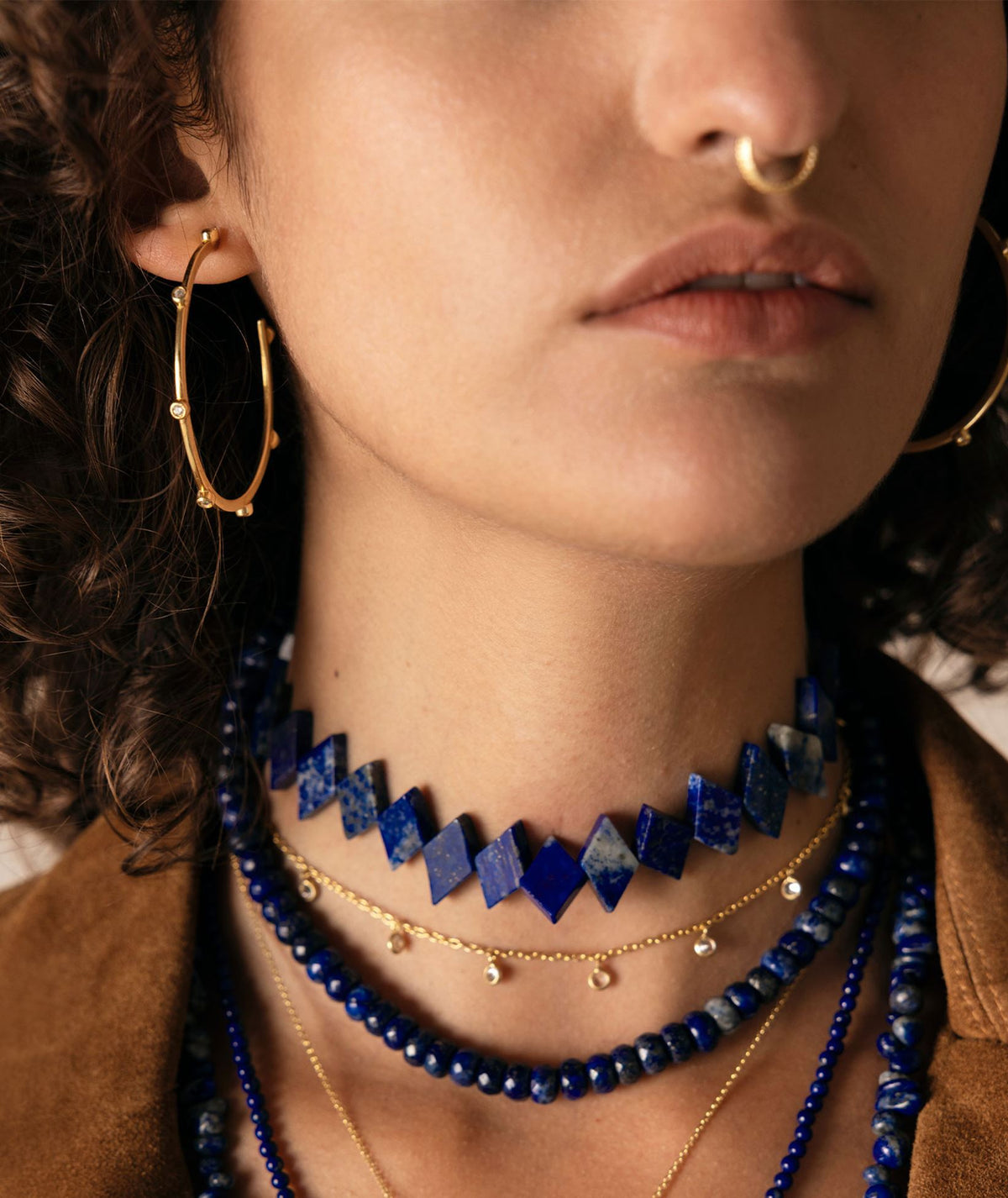 Antonia Karra | Bolt hoops - gold plated silver with zircon