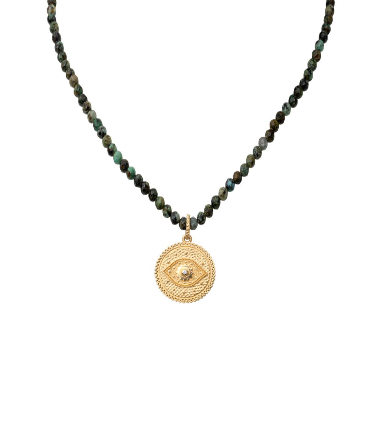 Antonia Karra | Coin Eye gold-plated silver necklace - turquoise