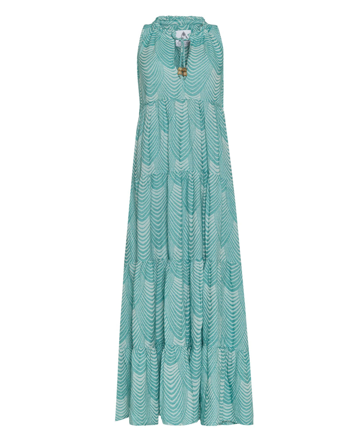 Pearl & Caviar | Turquoise cotton-silk jacquard Mermaid maxi dress