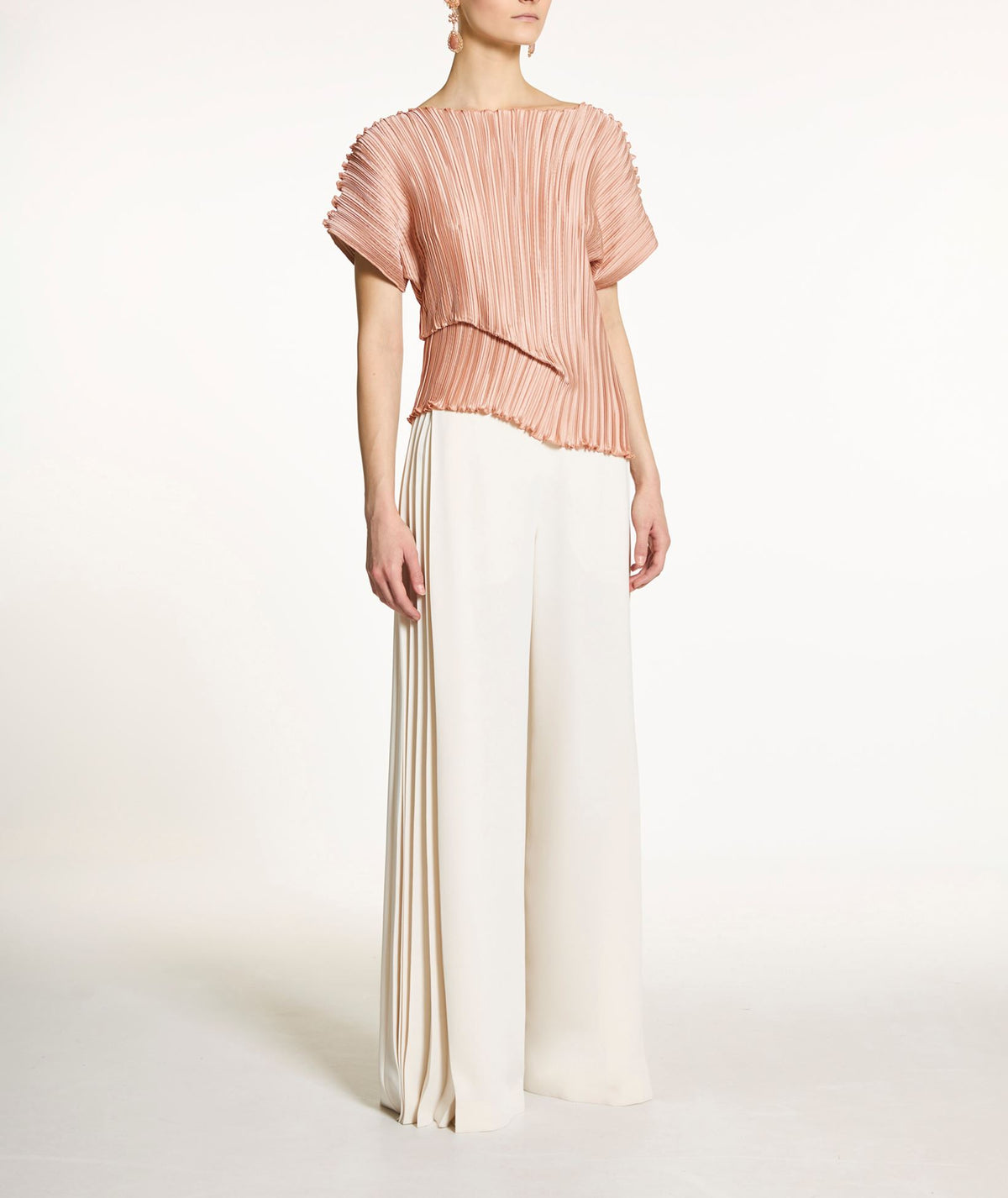 Daphne Valente | Dusty pink Ambrosia pleated top