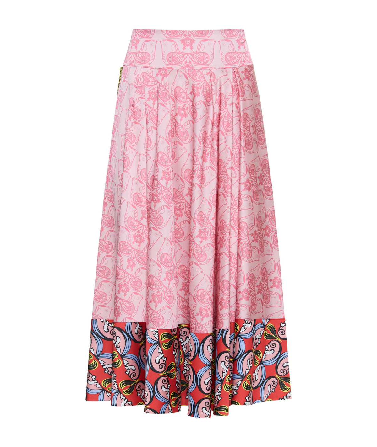 The Artians | Pink red printed Petra midi skirt