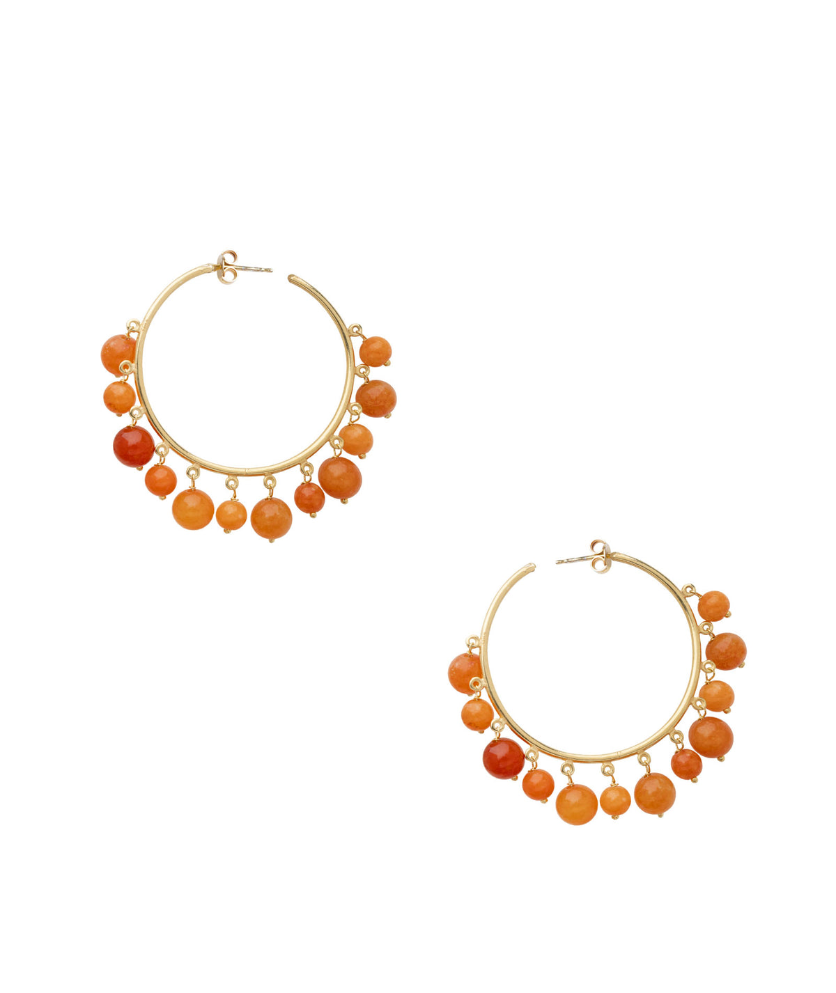 Antonia Karra | Sea Dream gold-plated silver earrings - orange jade