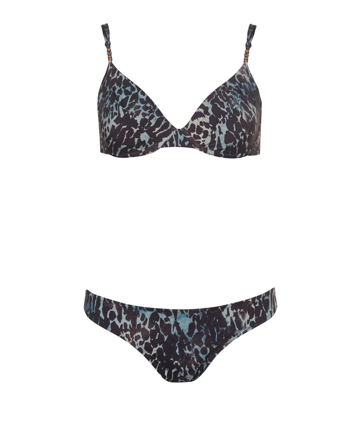 Lida | Blue leopard wired bikini