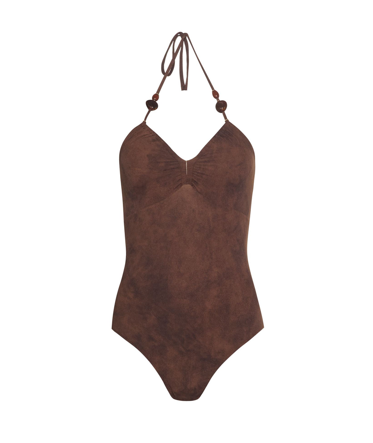 Lida | Brown halter swimsuit