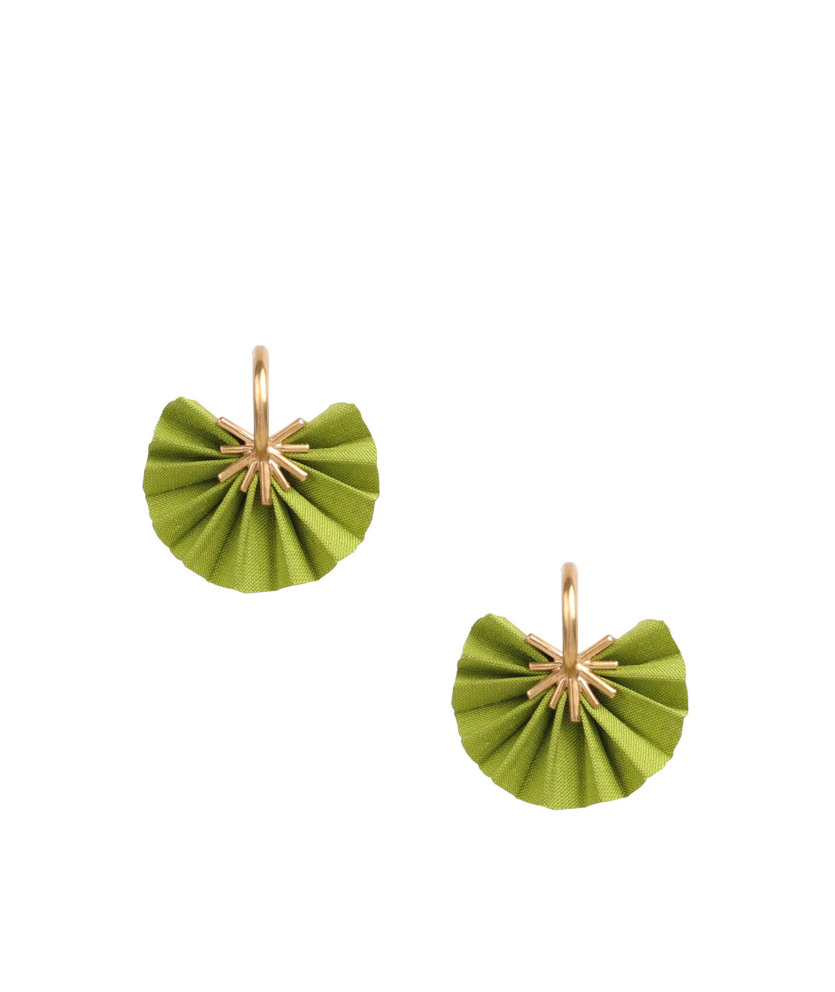 Katerina Makriyianni | Sparkle silk hoops - lime