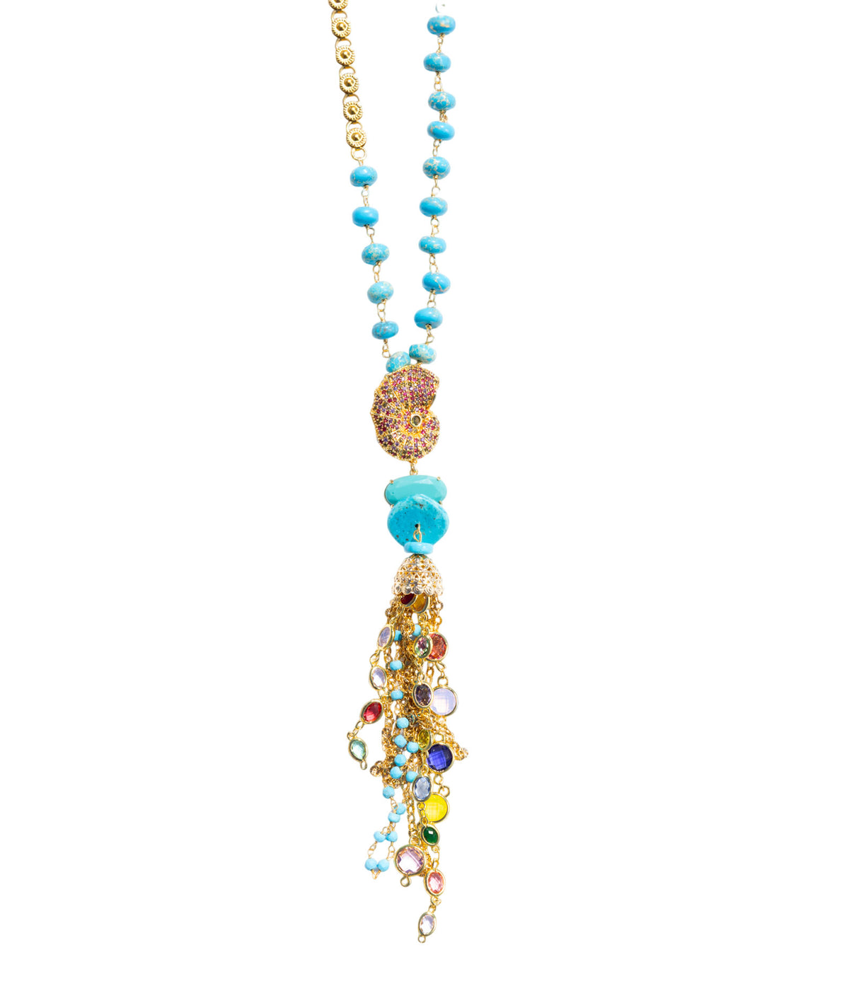 Katerina Psoma | Amphitrite gold-plated long necklace - turquoise