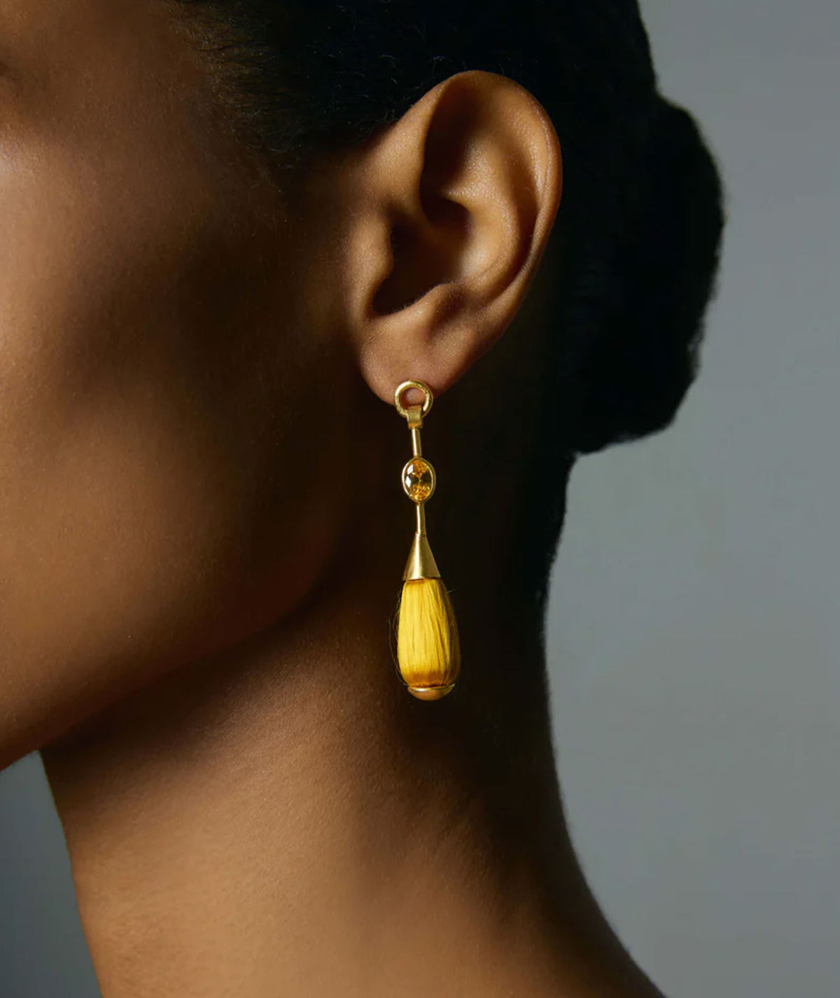 Katerina Makriyianni | Lume silk earrings - yellow