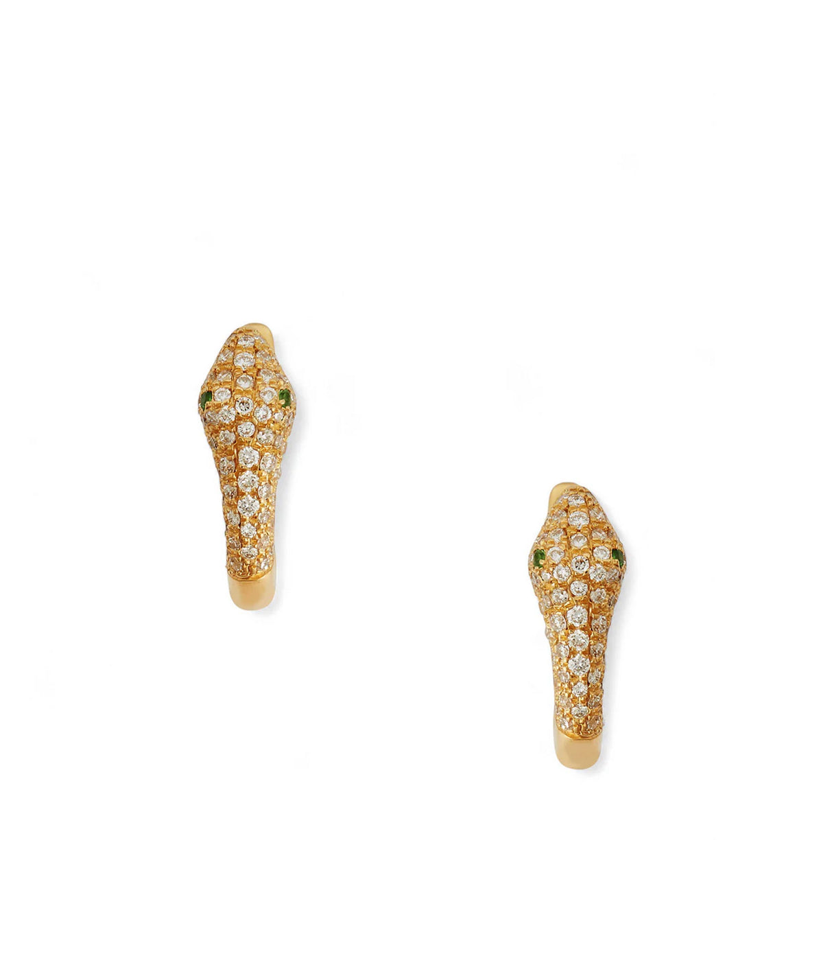 Ileana Makri | Baby Boa Huggies earrings - yellow gold with diamonds