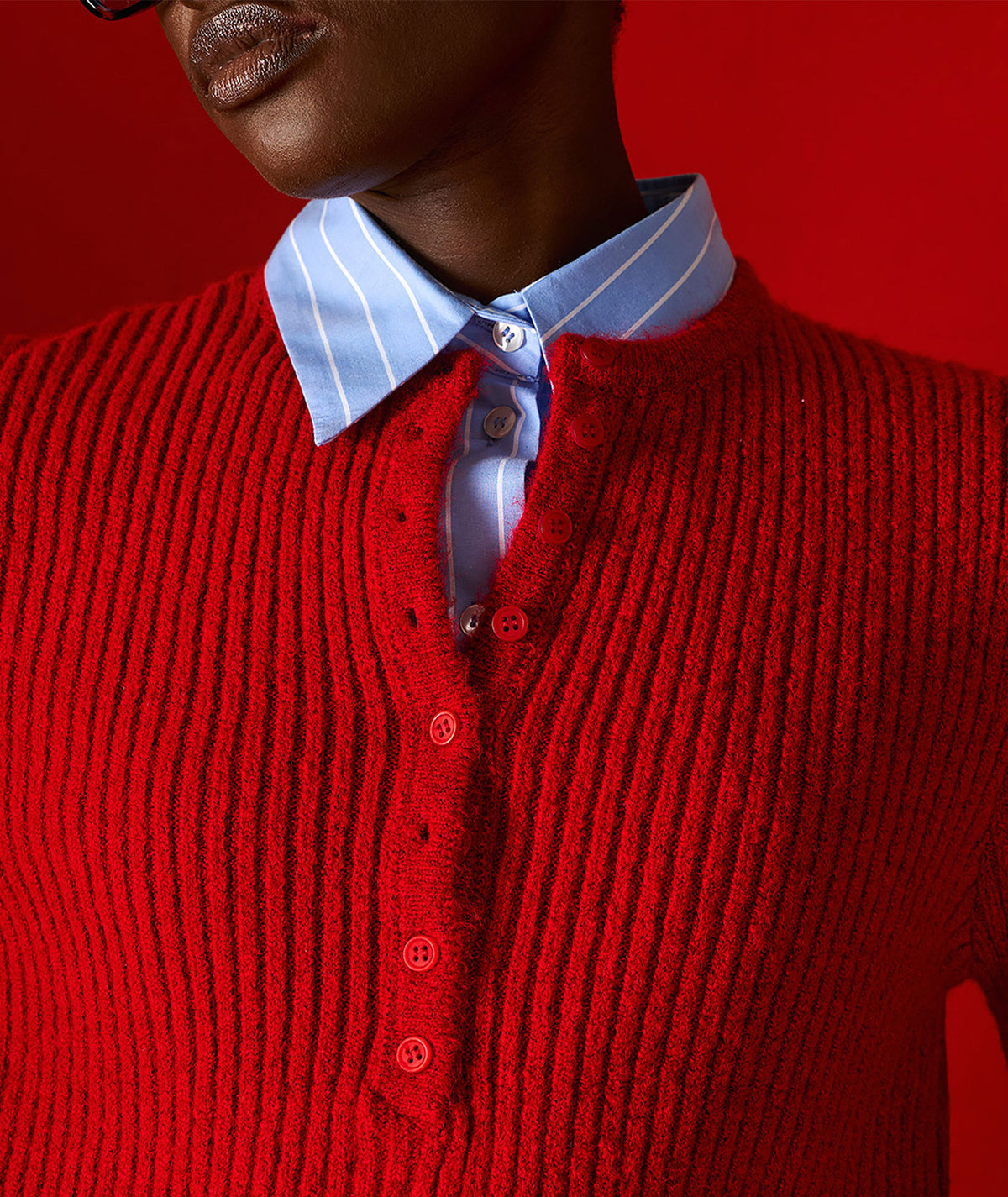 Tailor Made | Red rib-knitted sweater