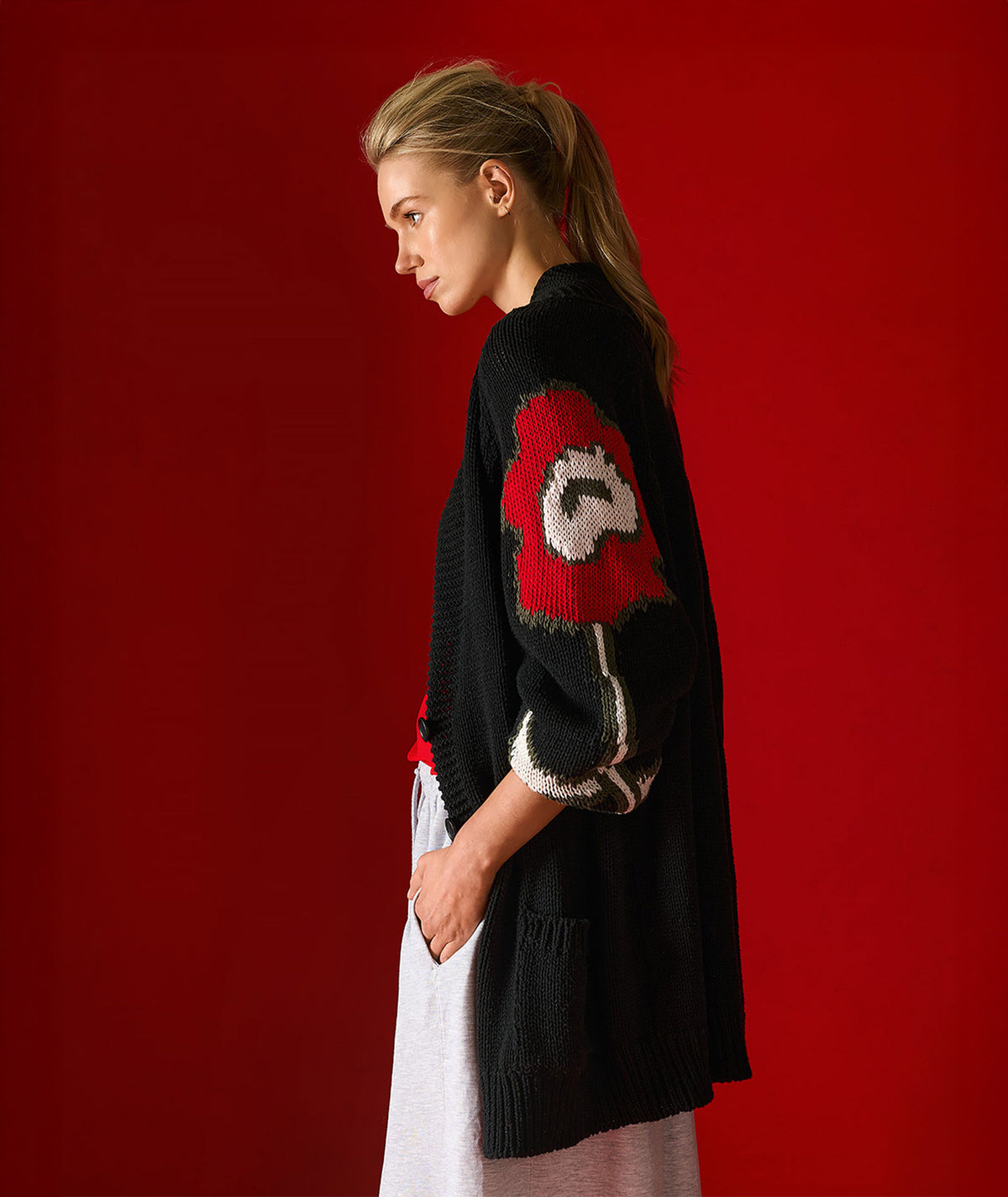 Tailor Made | Black knitted oversized cardigan