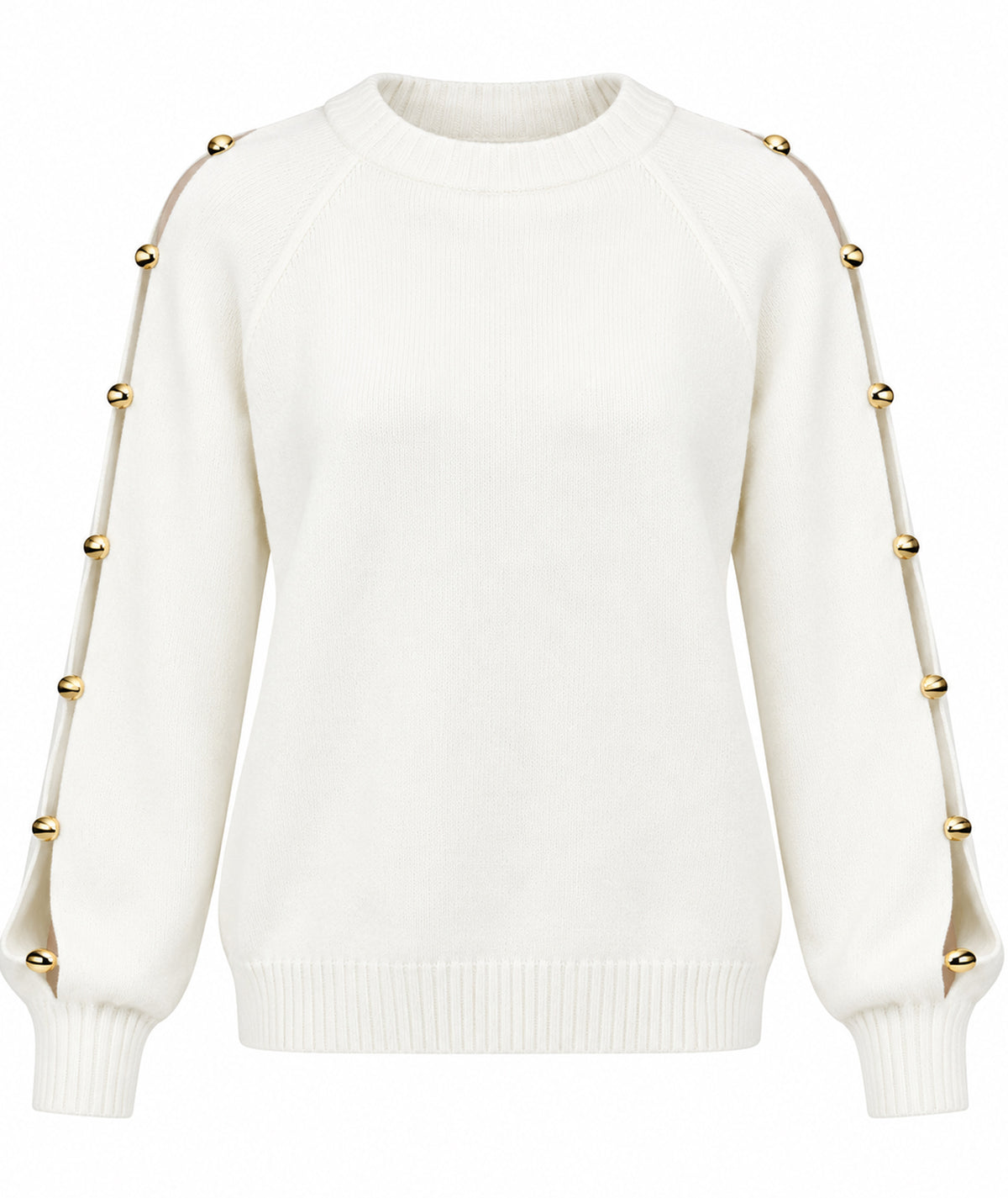 Tailor Made | Off-white knitted cut-out sweater