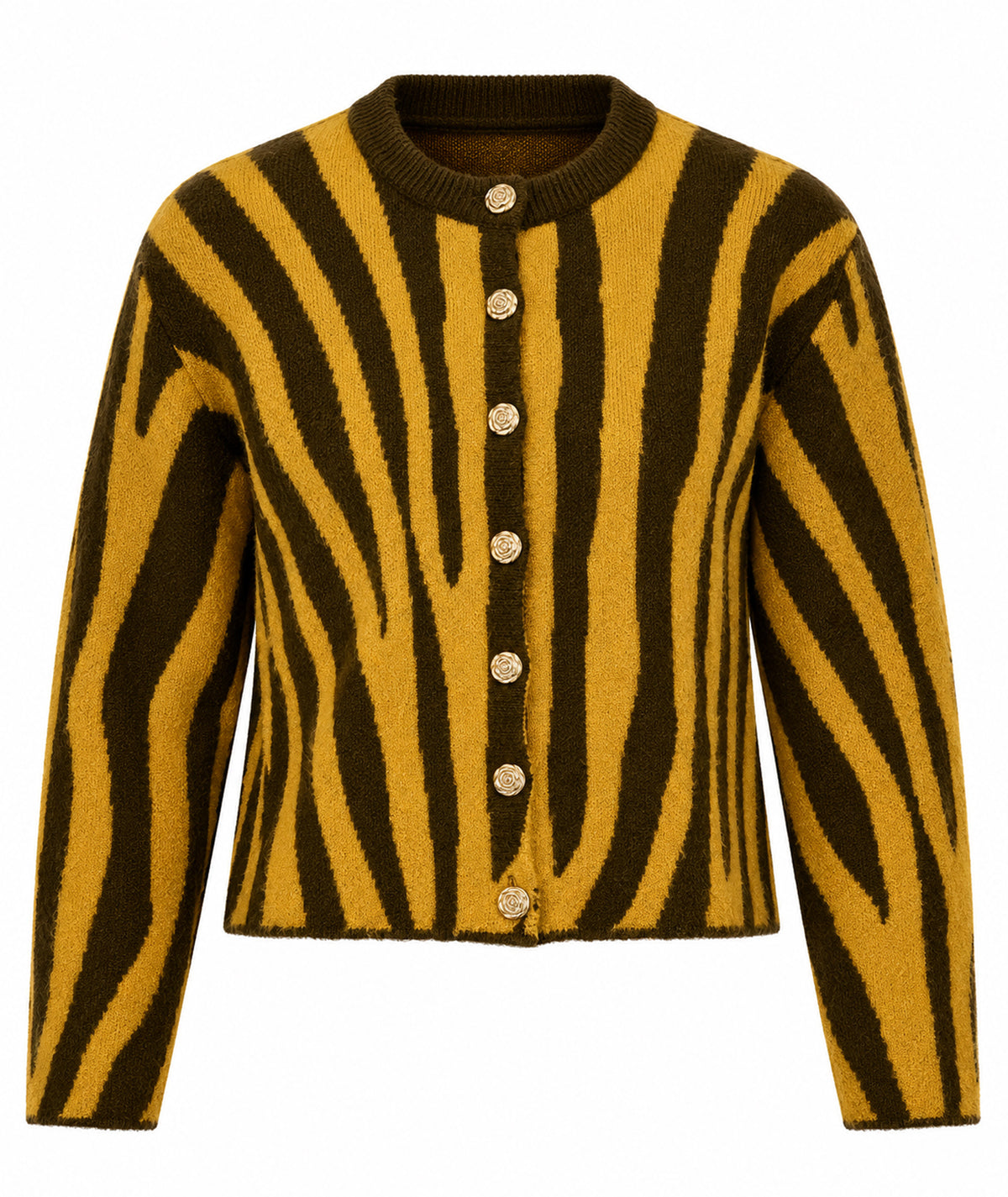 Tailor Made | Coffee knitted zebra print cardigan