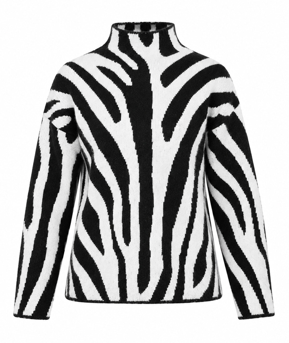 Tailor Made | Black knitted zebra print sweater