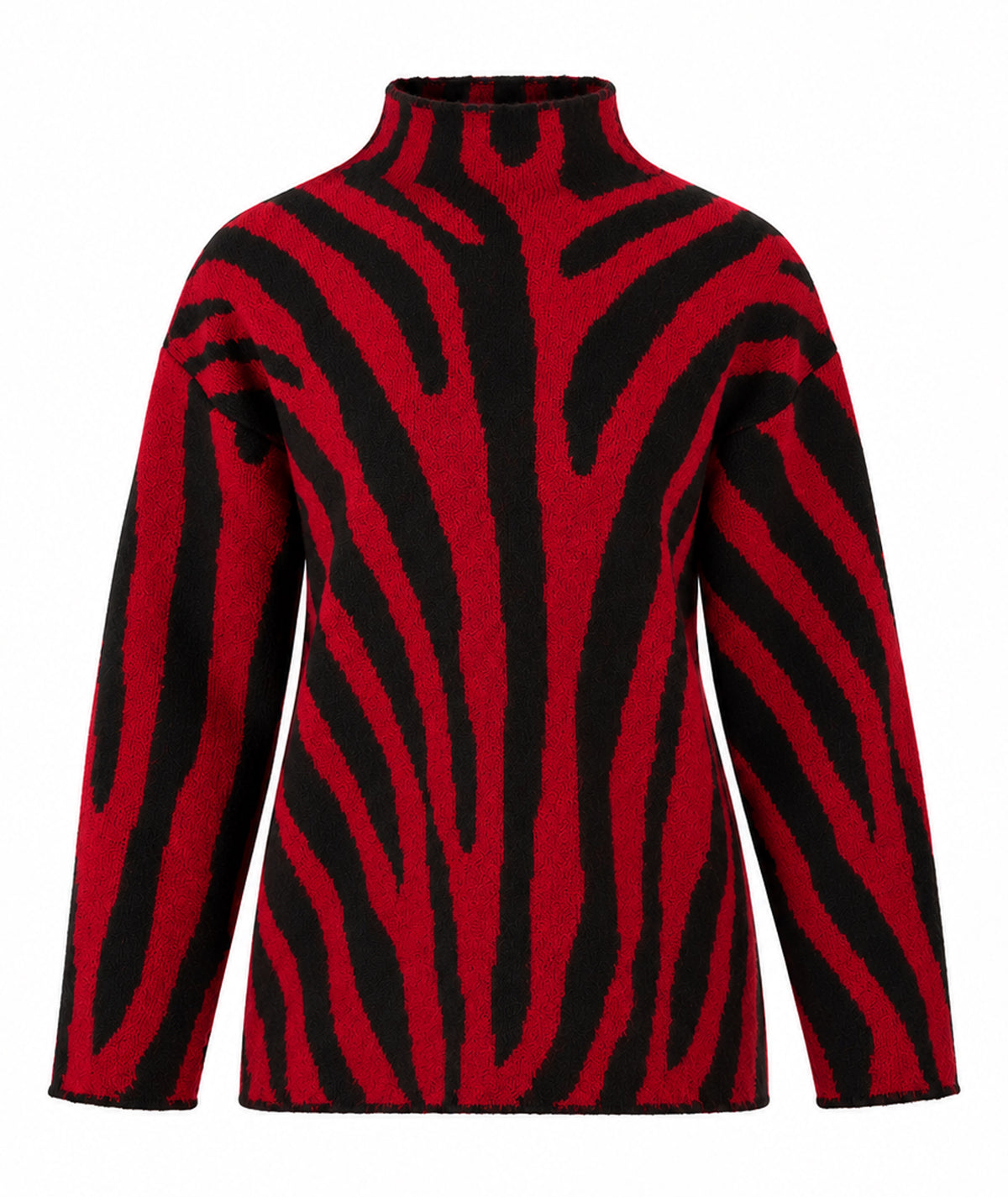 Tailor Made | Bordeaux knitted zebra print sweater