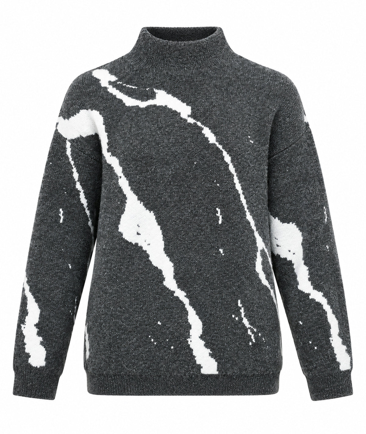 Tailor Made | Grey knitted marble print sweater