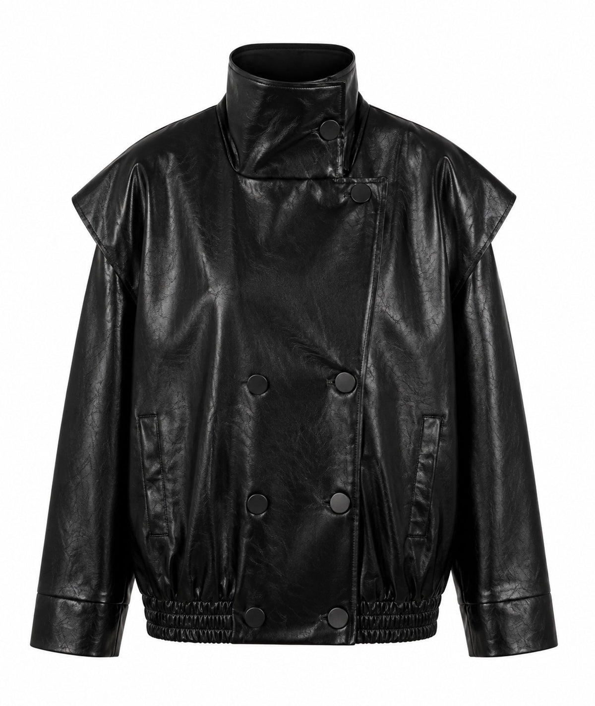 Mallory The Label | Black faux leather oversized Statement jacket