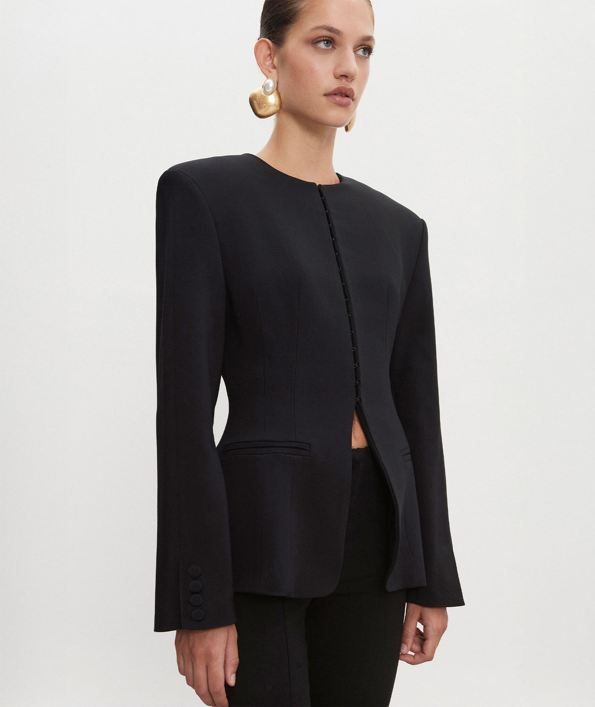 Nadia Rapti | Black Hourglass blazer