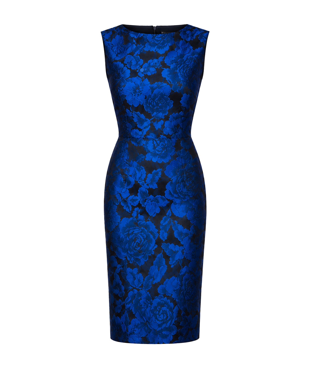 Maison Zoulias | Blue floral jacquard Jacky midi dress