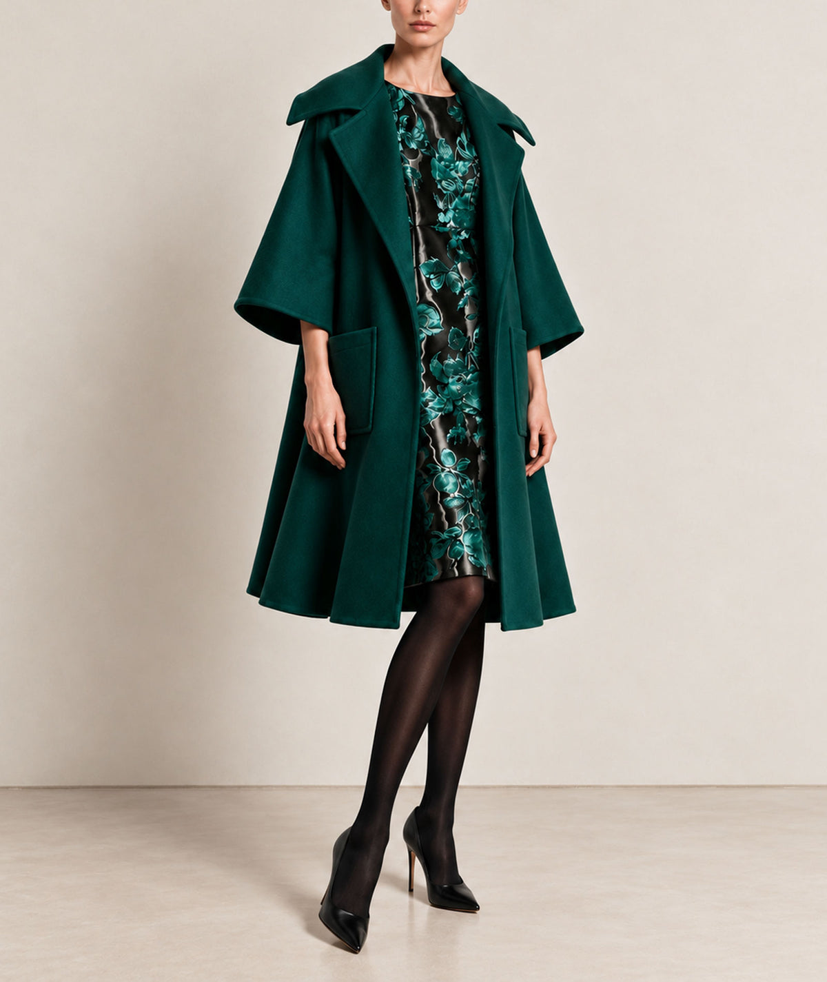 Maison Zoulias | Forest green wool Vertigo coat