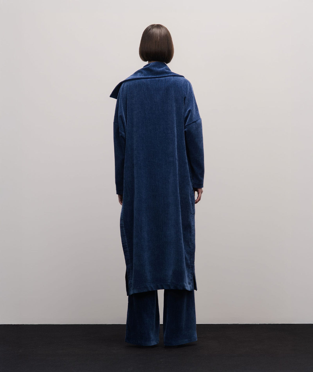 Stelios Koudounaris | Blue velour long cardigan Stelios Koudounaris