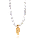 Hermina Athens | Tyche Gold plated Silver Necklace - Pearl
