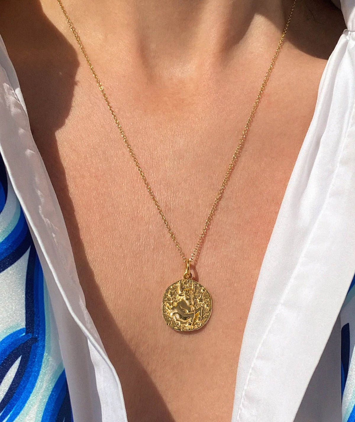 Hermina Athens | Taurus Gold-plated Silver Thin Necklace