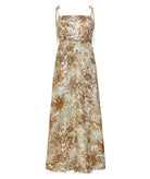 Evi Grintela | Ivory multi printed linen Zeina midi dress
