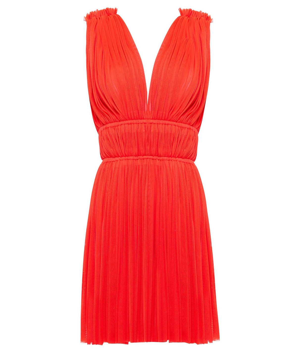 Elena Makri | Coral silk tulle Vereniki mini dress