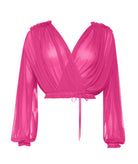 Elena Makri | Magenta silk tulle Kleio top